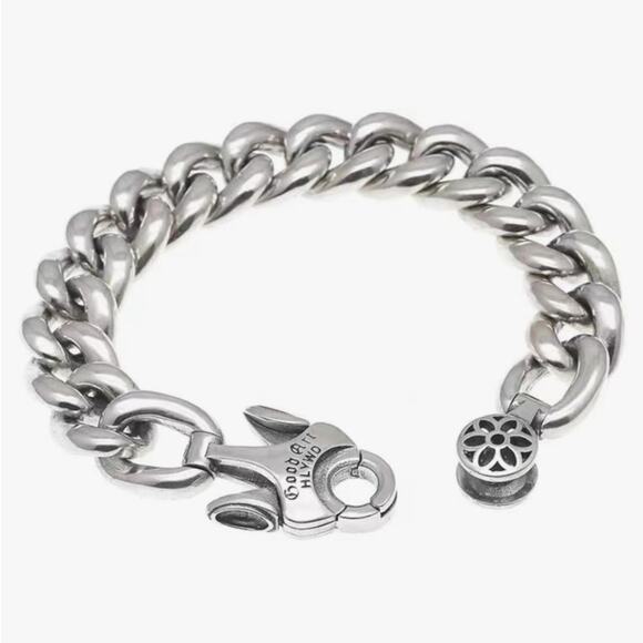 Stainless Steel Cuban Chain Link Bracelet - Picture 6 of 7